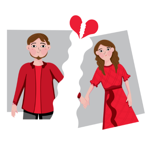 婚約者との破局の図